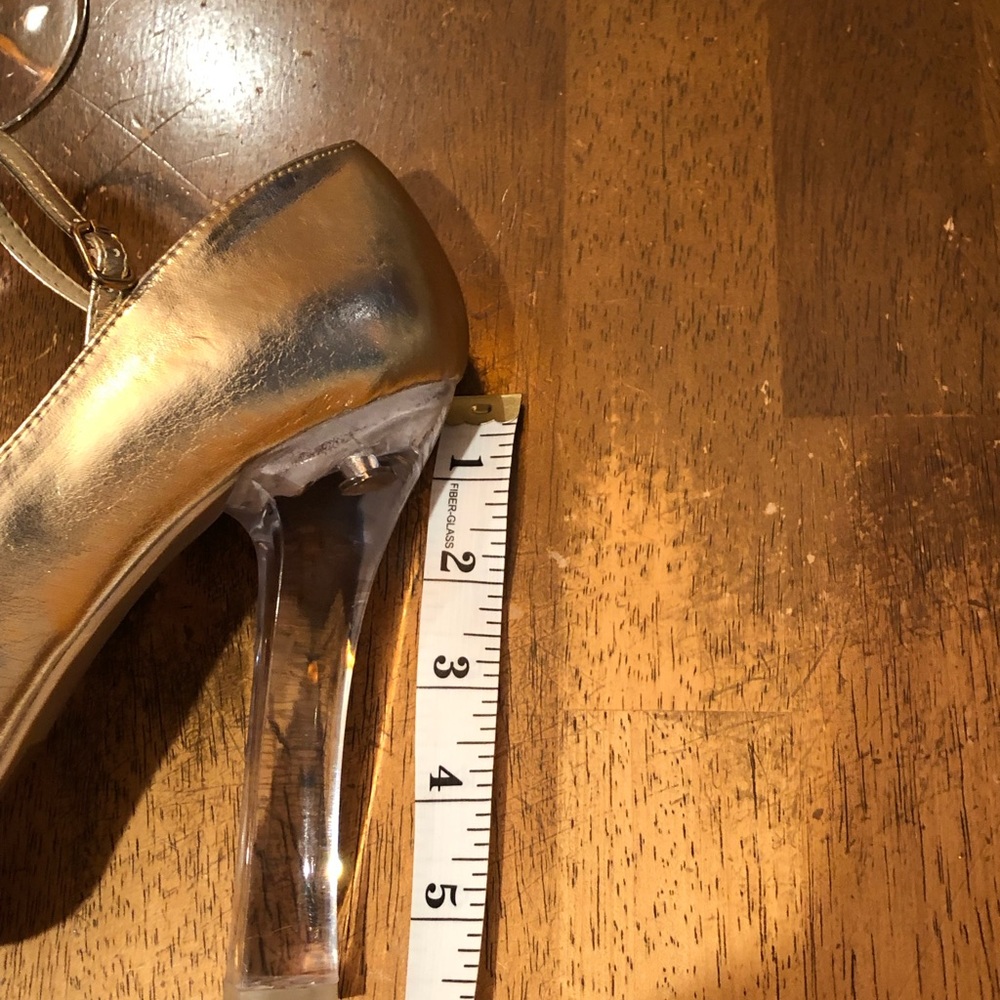 Wild Diva Gold Clear Heel PumpsSz 7.5 EUC - Picture 4 of 8